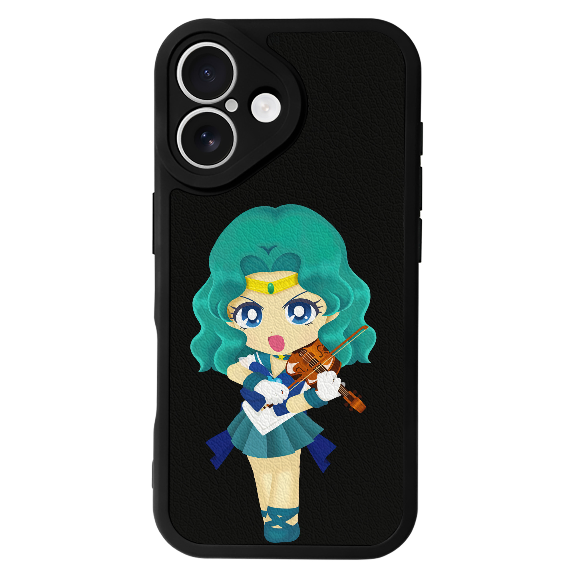 （画像用） 美少女戦士セーラームーン 海王 みちる（かいおう みちる） Sailor Moon Kaiou Michiru 【iPhone 16シリーズ対応】シリコンスマホケース（レザー調） 材質：シリコン